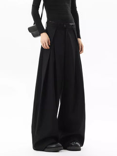 Men's Plus Size Pleated Wide-Leg Pants
