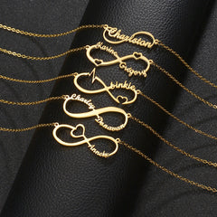 Customized 4 Name infinity bracelet for women