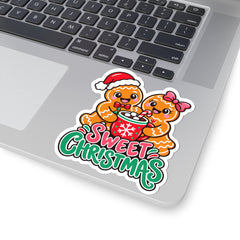 Sweet Christmas Gingerbread Couple Kiss-Cut Sticker
