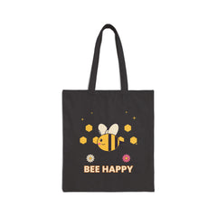 Bee Happy Canvas Tote Bag