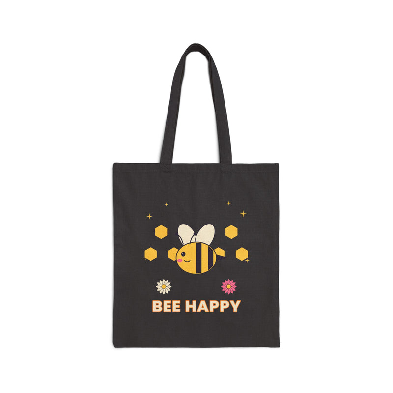 Bee Happy Canvas Tote Bag