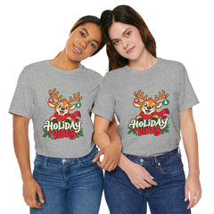 Holiday Vibes Reindeer Christmas T-Shirt