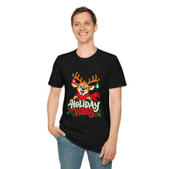 Holiday Vibes Reindeer Christmas T-Shirt
