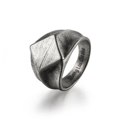 Minimalist geometric square diamond-shaped retro rings