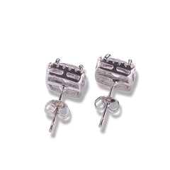Hip Hop Four-Prong Black Zircon Earrings