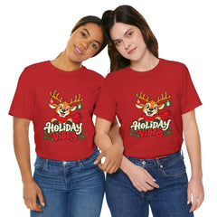 Holiday Vibes Reindeer Christmas T-Shirt