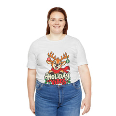 Holiday Vibes Reindeer Christmas T-Shirt
