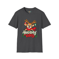 Holiday Vibes Reindeer Christmas T-Shirt