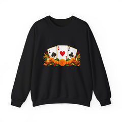 Poker Card Floral Crewneck Sweatshirt