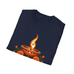 Tihar Festival Diya and Marigold T-Shirt