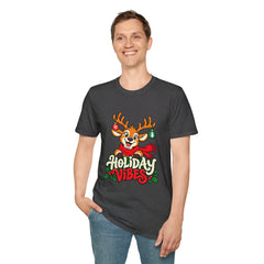 Holiday Vibes Reindeer Christmas T-Shirt