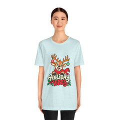Holiday Vibes Reindeer Christmas T-Shirt