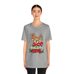 Holiday Vibes Reindeer Christmas T-Shirt