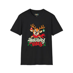 Holiday Vibes Reindeer Christmas T-Shirt