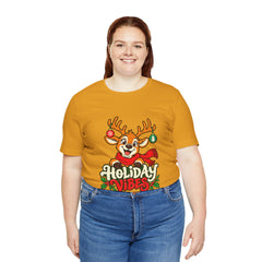 Holiday Vibes Reindeer Christmas T-Shirt