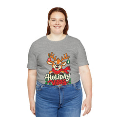 Holiday Vibes Reindeer Christmas T-Shirt