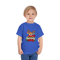 Holiday Vibes Reindeer Toddler Tee
