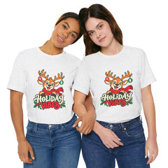 Holiday Vibes Reindeer Christmas T-Shirt