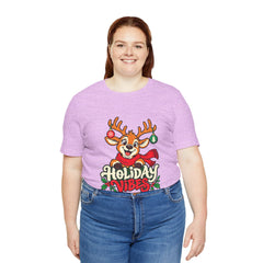 Holiday Vibes Reindeer Christmas T-Shirt