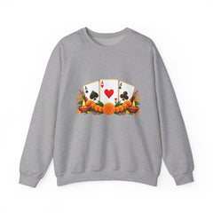 Poker Card Floral Crewneck Sweatshirt