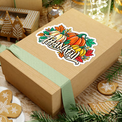 Thankful Pumpkin Harvest Kiss-Cut Sticker