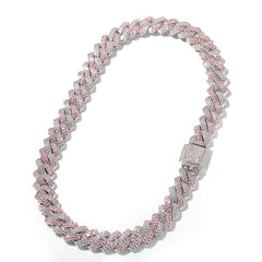 Hip-hop bar-style Cuban zircon-encrusted necklace