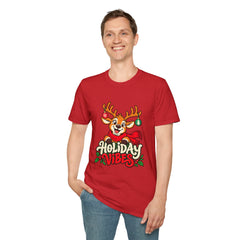 Holiday Vibes Reindeer Christmas T-Shirt