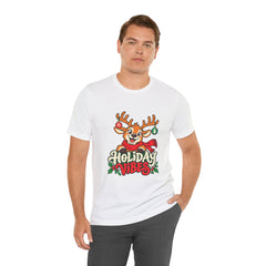 Holiday Vibes Reindeer Christmas T-Shirt
