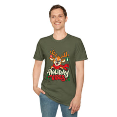 Holiday Vibes Reindeer Christmas T-Shirt