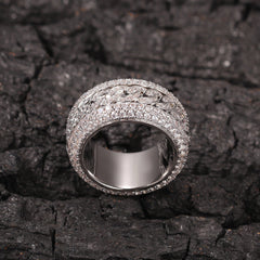Hip-hop style zircon rotating Cuban ring