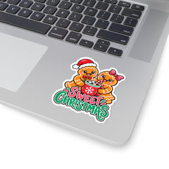 Sweet Christmas Gingerbread Couple Kiss-Cut Sticker