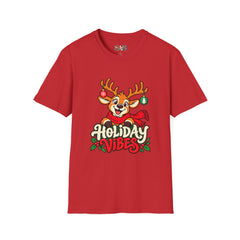 Holiday Vibes Reindeer Christmas T-Shirt