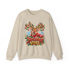 Holiday Vibes Reindeer Christmas Sweatshirt