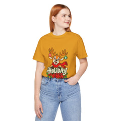 Holiday Vibes Reindeer Christmas T-Shirt