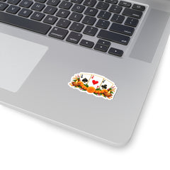 Playing Card Floral Casino Kiss-Cut Sticker
