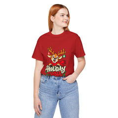 Holiday Vibes Reindeer Christmas T-Shirt