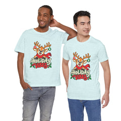 Holiday Vibes Reindeer Christmas T-Shirt