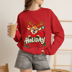 Holiday Vibes Reindeer Christmas Sweatshirt