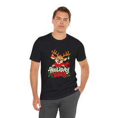 Holiday Vibes Reindeer Christmas T-Shirt