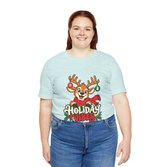 Holiday Vibes Reindeer Christmas T-Shirt