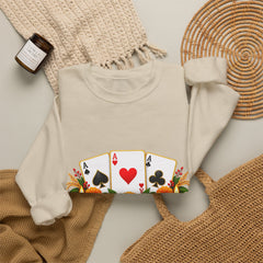 Poker Card Floral Crewneck Sweatshirt