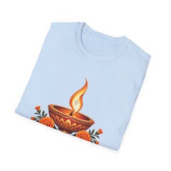 Tihar Festival Diya and Marigold T-Shirt
