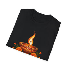 Tihar Festival Diya and Marigold T-Shirt