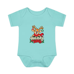 Holiday Vibes Reindeer Baby Bodysuit