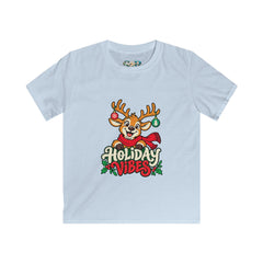 Kids Holiday Vibes Reindeer Christmas Tee