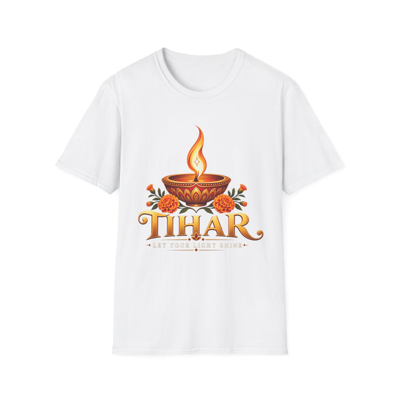 Tihar Festival Diya and Marigold T-Shirt