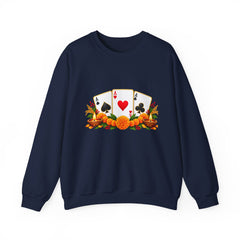 Poker Card Floral Crewneck Sweatshirt