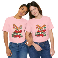 Holiday Vibes Reindeer Christmas T-Shirt