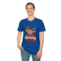 Holiday Vibes Reindeer Christmas T-Shirt