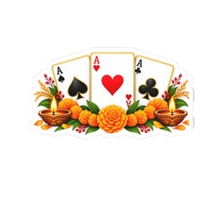 Playing Card Floral Casino Kiss-Cut Sticker